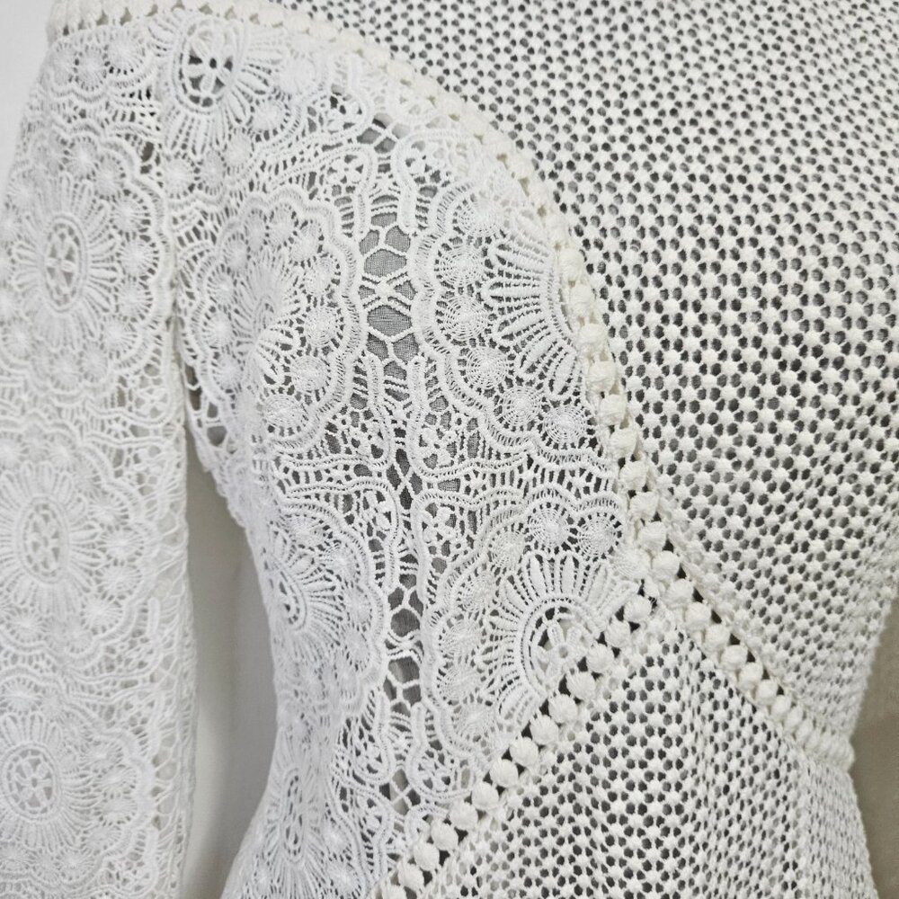 Zimmermann Anais Guipure Lace Mini Dress XS Open Back White - Picture 8 of 14